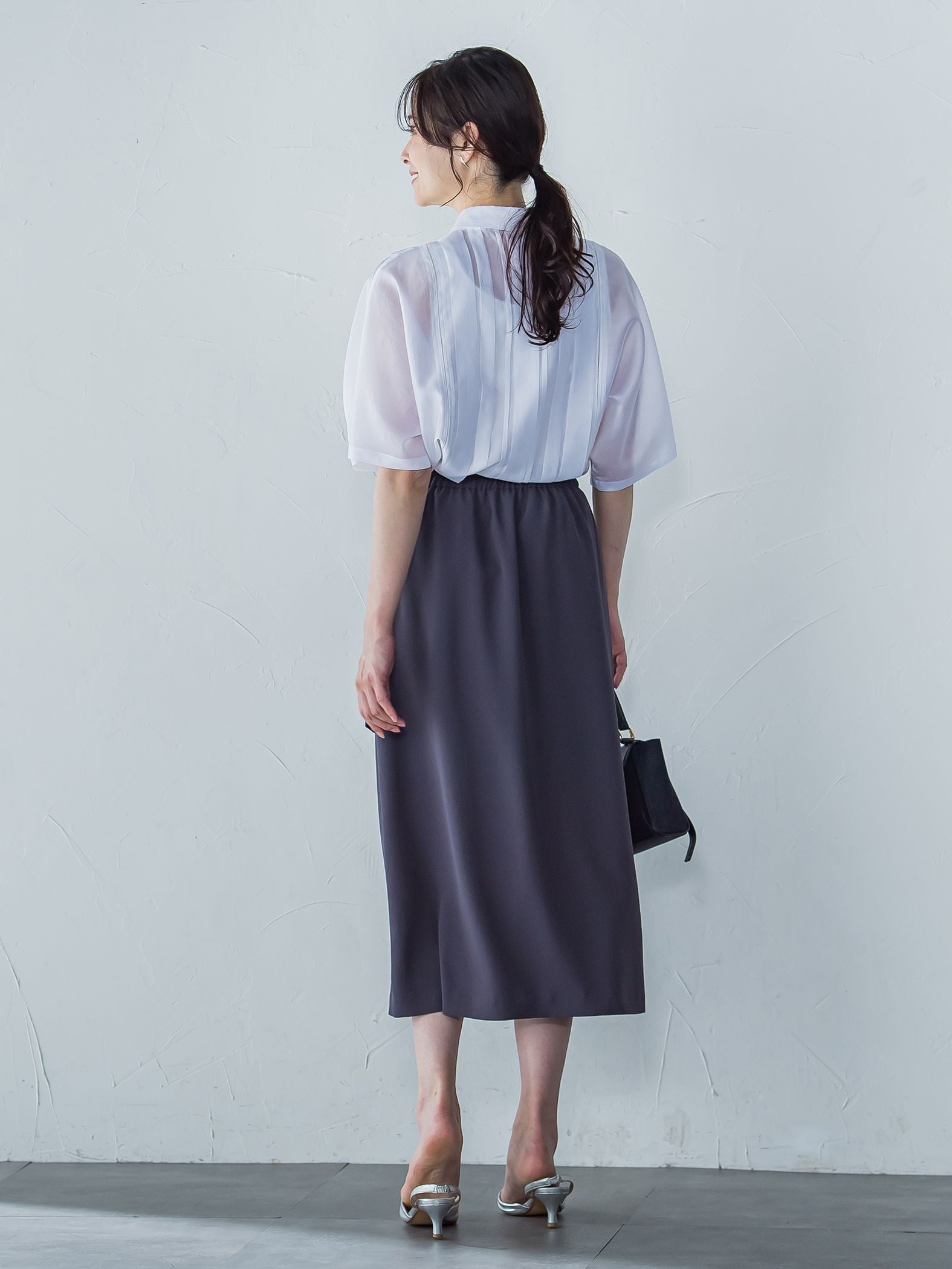 ピンタックレースブラウス≪手洗い可能≫