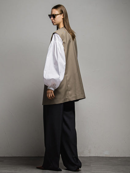 TWギャバジン　スリーブレスコート