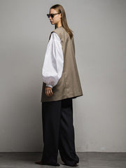 TWギャバジン　スリーブレスコート