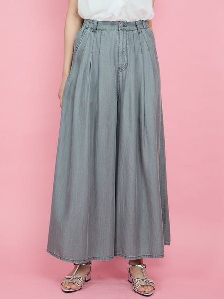 バイオシルクタックワイドパンツ≪セットアップ対応/洗濯機で洗える≫