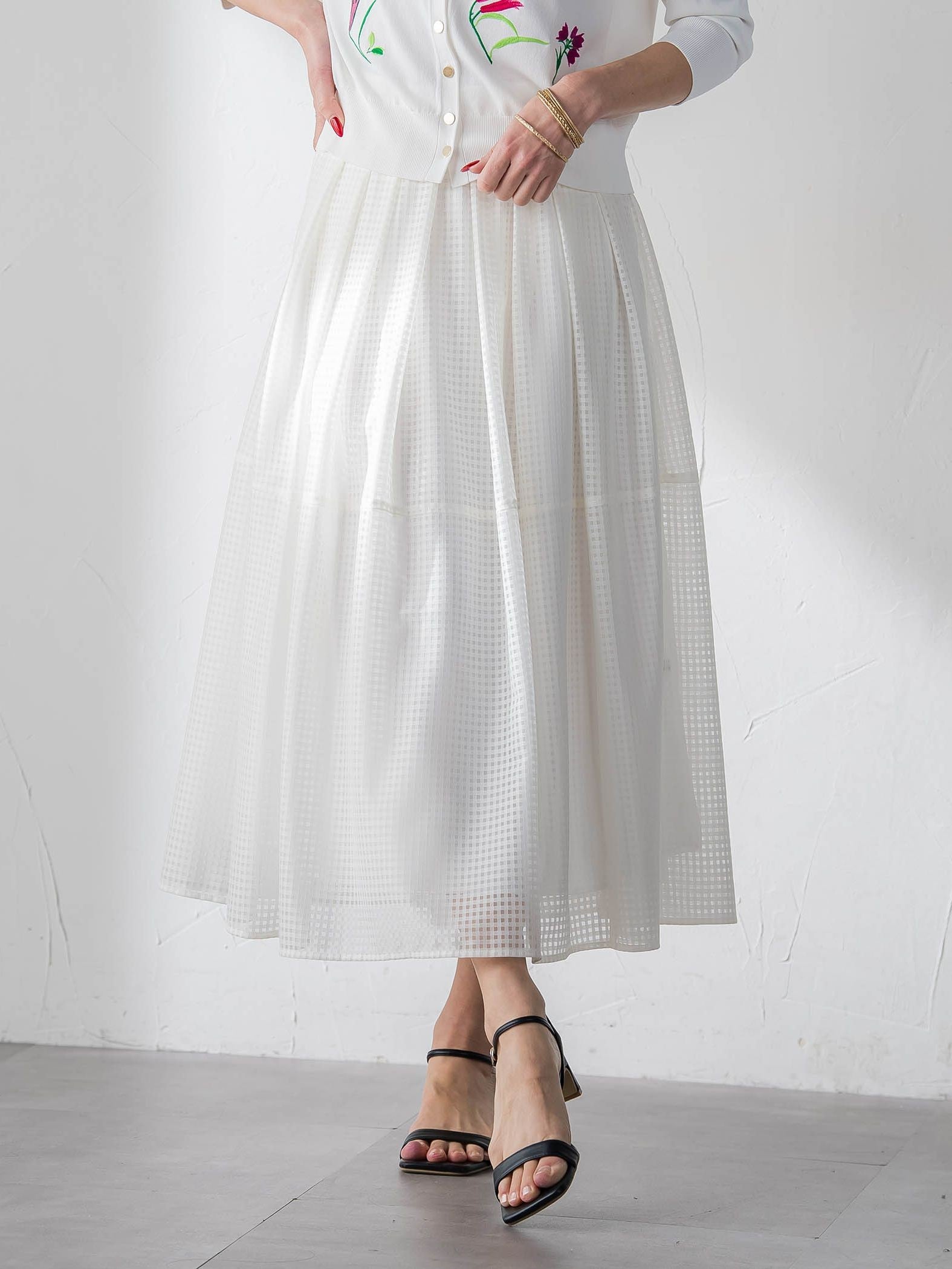 ラッセルレースチェックスカート