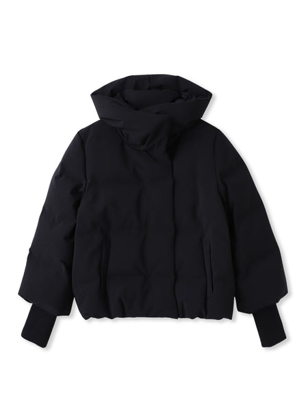 袖口リブシームレスダウンジャケット