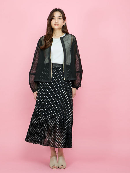 シフォンドットティアードスカート≪手洗い可能≫