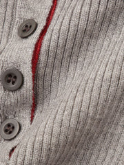 配色キーネックリブニットプルオーバー≪手洗い可能≫