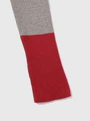 配色キーネックリブニットプルオーバー≪手洗い可能≫