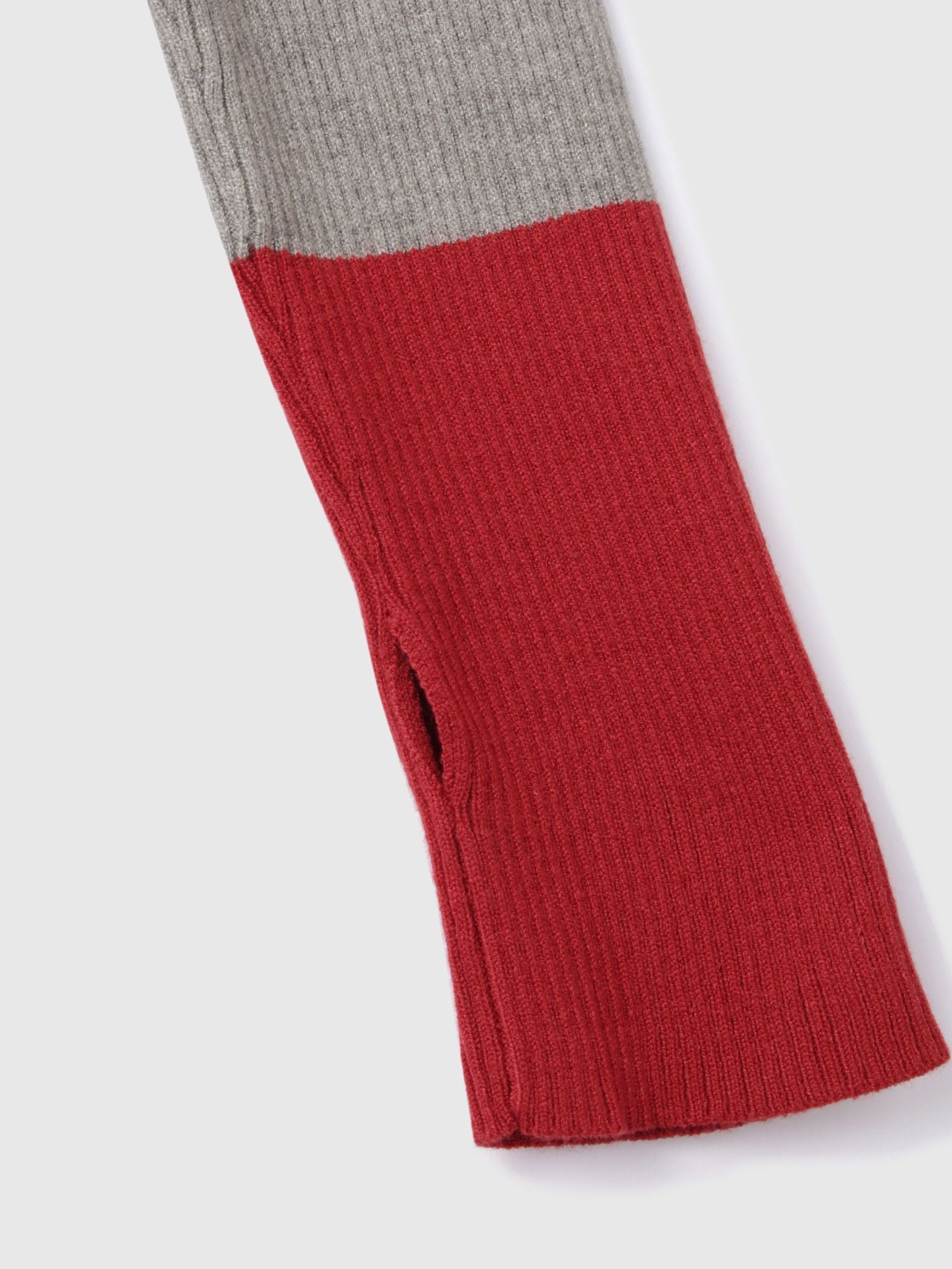 配色キーネックリブニットプルオーバー≪手洗い可能≫