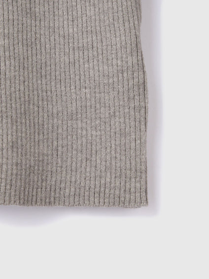 配色キーネックリブニットプルオーバー≪手洗い可能≫