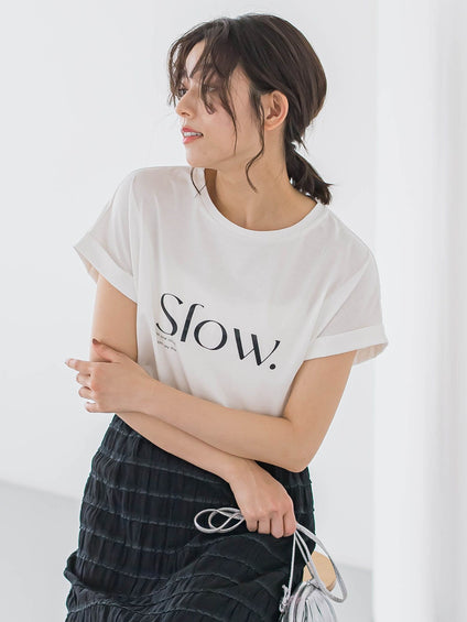 ドライタッチコットンロゴTシャツ≪洗濯機で洗える≫