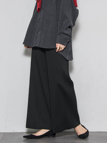 【WEB限定】裏起毛プリーツパンツ≪手洗い可能≫