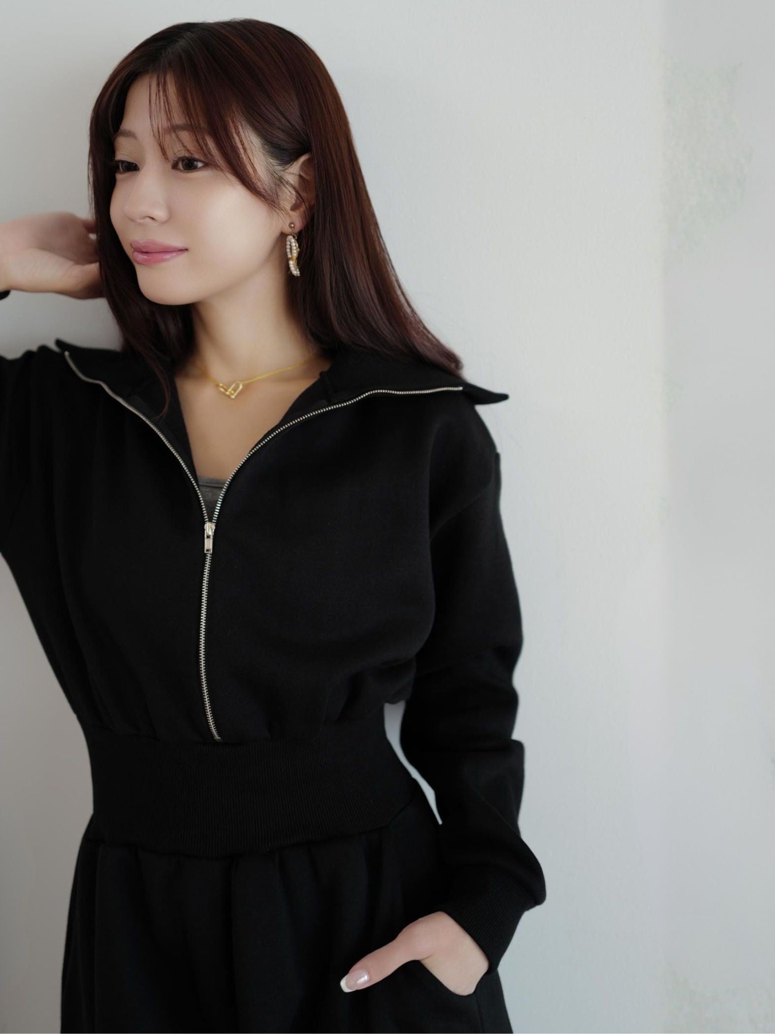 Sweat Rib Onepiece［under150cmさんにもオススメ］≪手洗い可能≫