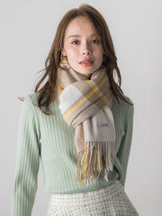 チェックマフラー