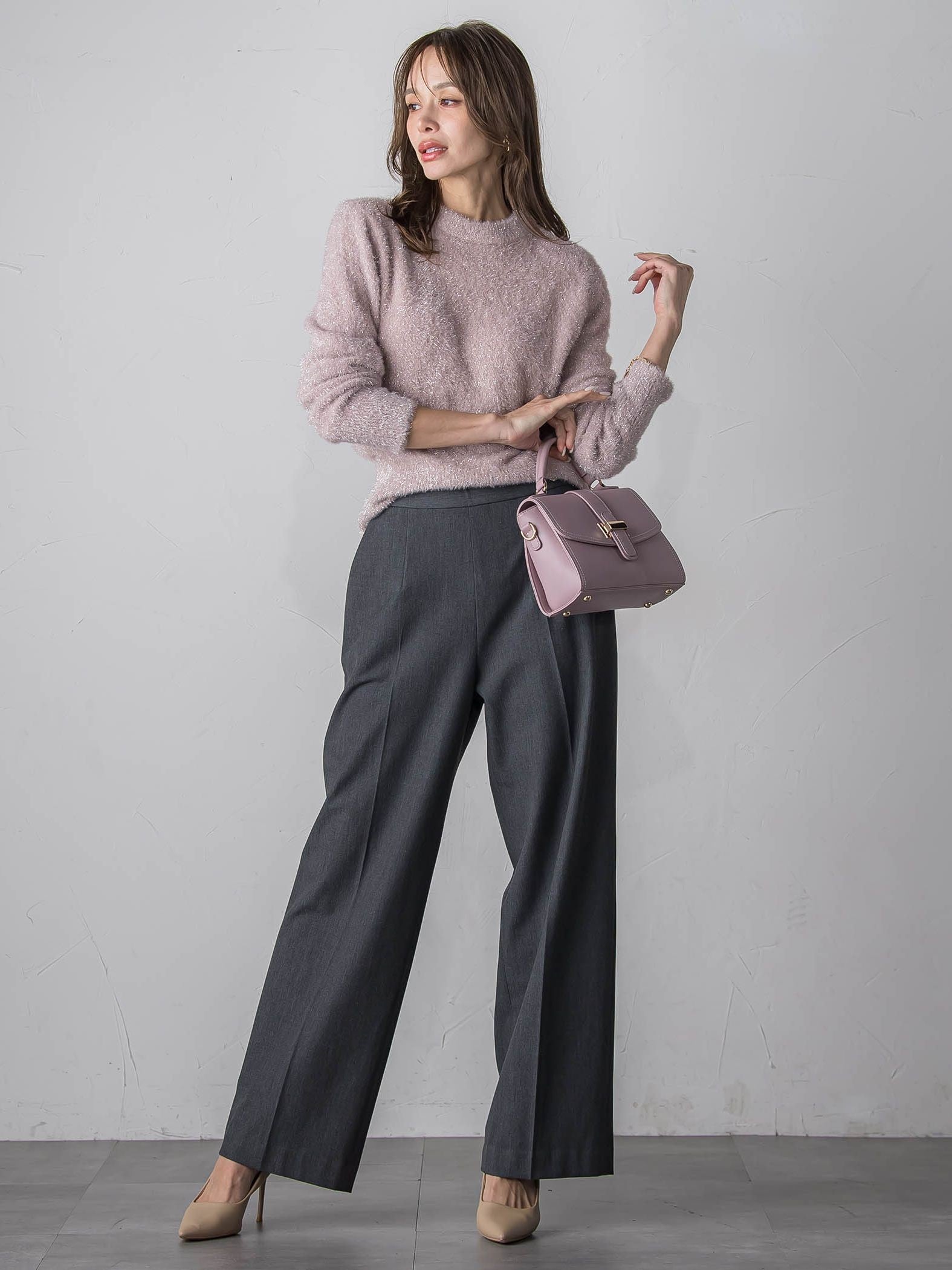 キラキラボタンワイドパンツ≪手洗い可能≫