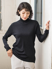 ラメリブタートルニット