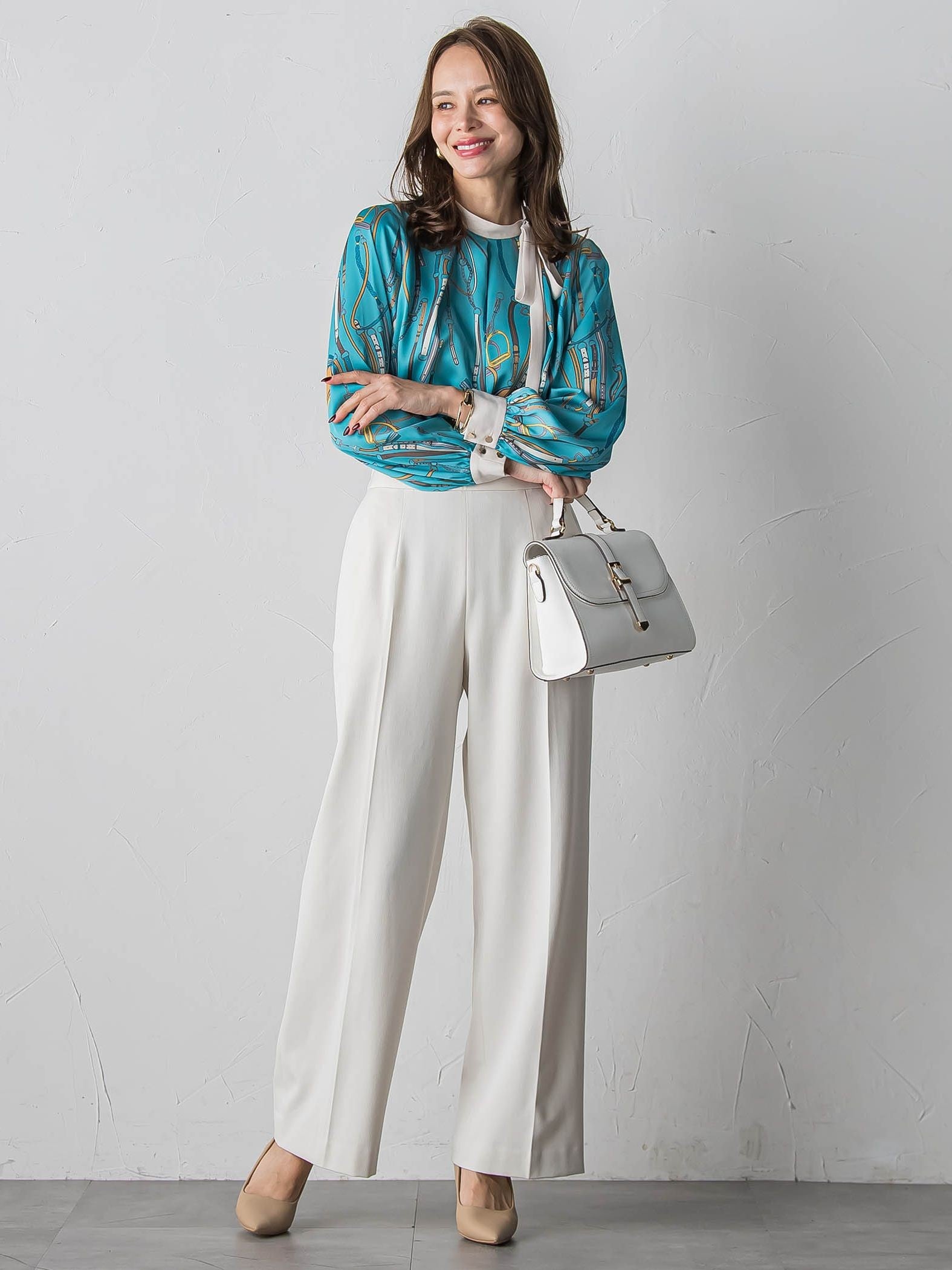 キラキラボタンワイドパンツ≪手洗い可能≫