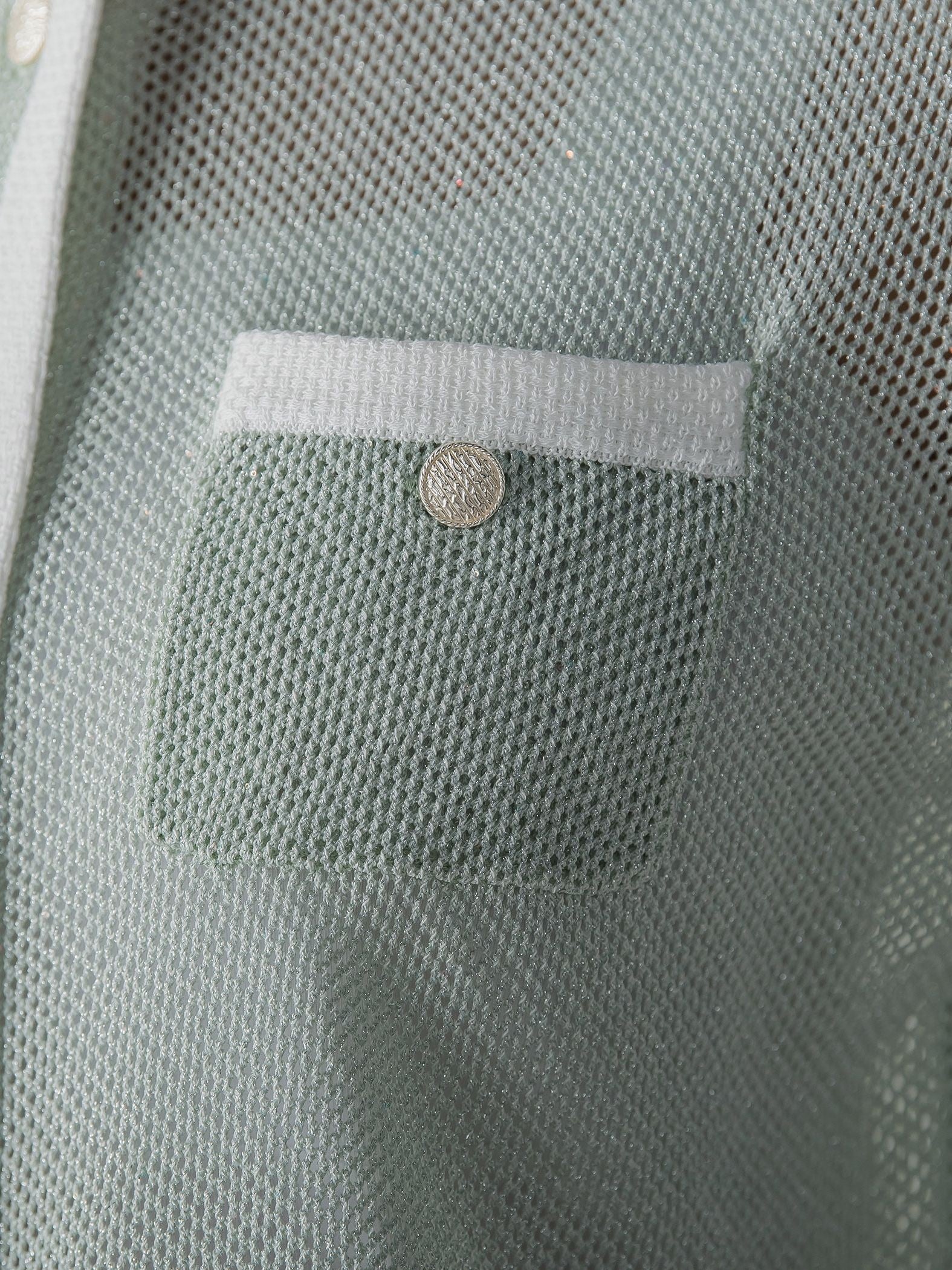 メッシュスパンコールニットカーディガン