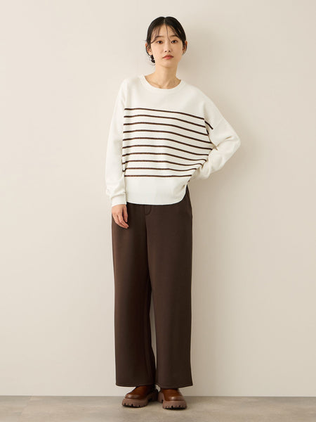 ラメボーダーウォッシャブルコクーンニット≪洗濯機で洗える≫