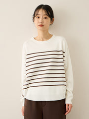 ラメボーダーウォッシャブルコクーンニット≪洗濯機で洗える≫