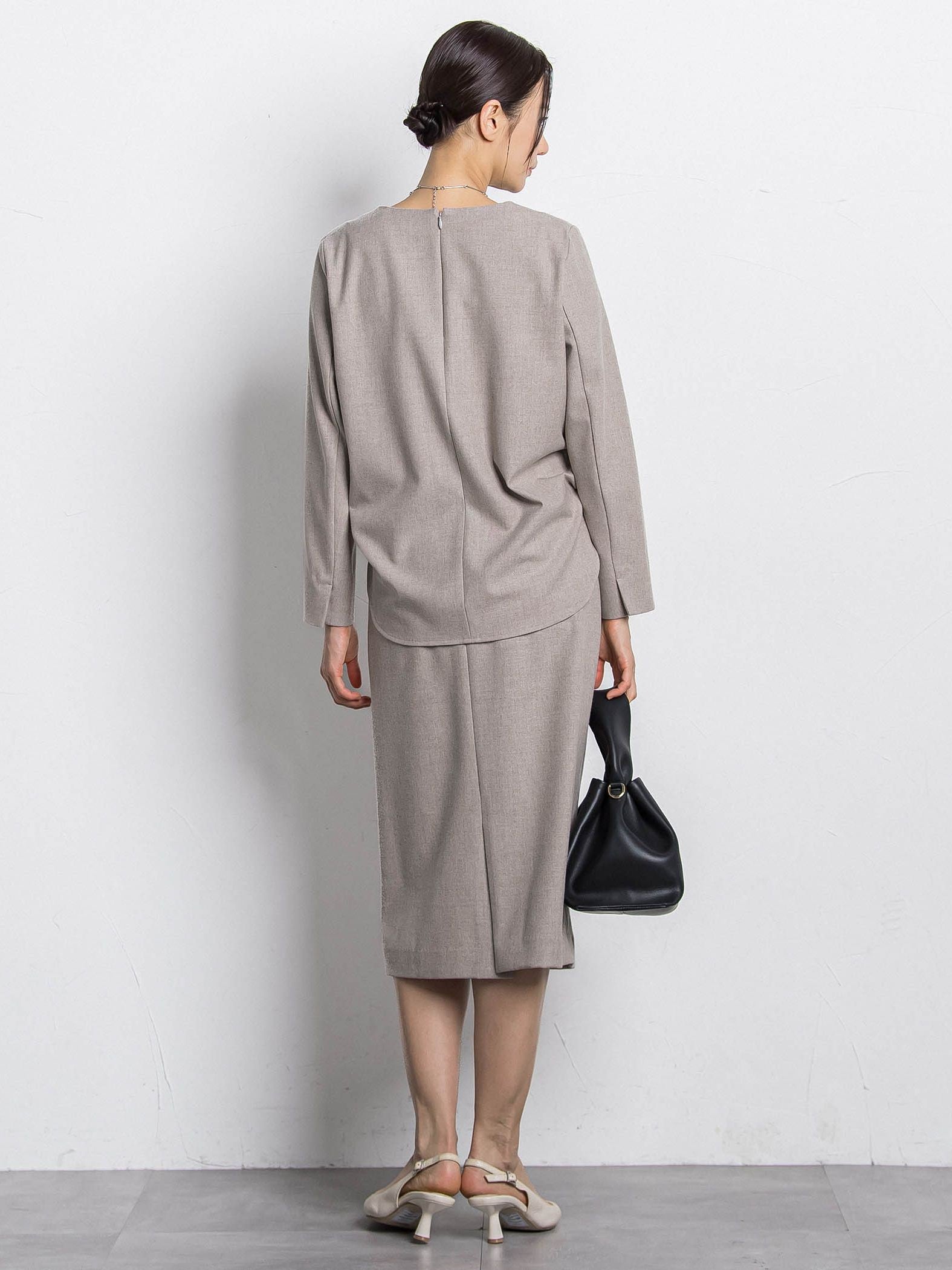 両面起毛キーネックブラウス＜WEB限定11号サイズ＞