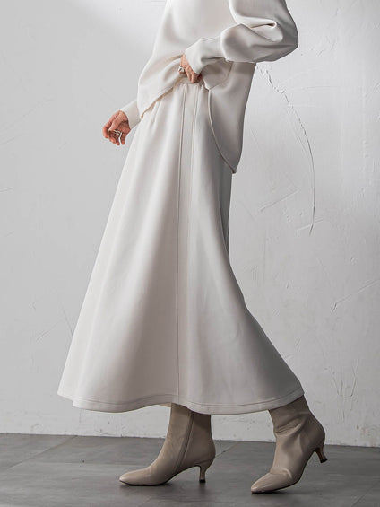 軽量ボンディングスカートセットアップ≪洗濯機で洗える≫