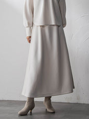 軽量ボンディングスカートセットアップ≪洗濯機で洗える≫