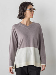 ファインウールVネックニット