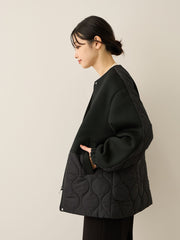 ダンボール中綿切り替えノーカラージャケット≪手洗い可能≫