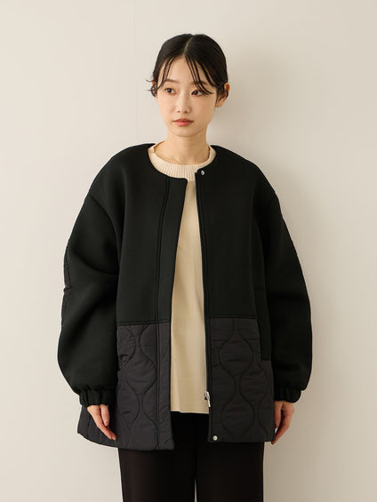 ダンボール中綿切り替えノーカラージャケット≪手洗い可能≫