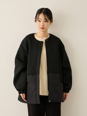 ダンボール中綿切り替えノーカラージャケット≪手洗い可能≫