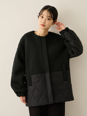 ダンボール中綿切り替えノーカラージャケット≪手洗い可能≫