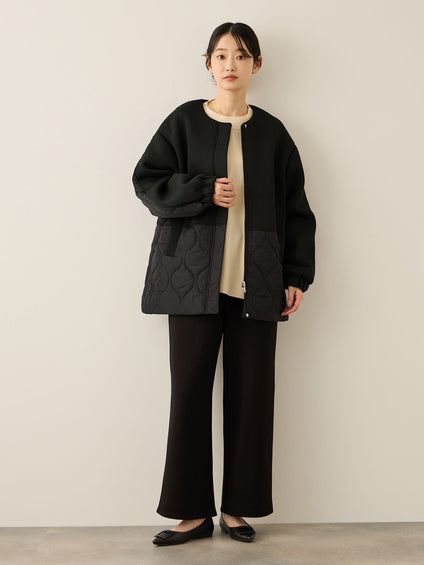 ダンボール中綿切り替えノーカラージャケット≪手洗い可能≫