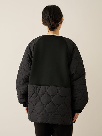 ダンボール中綿切り替えノーカラージャケット≪手洗い可能≫