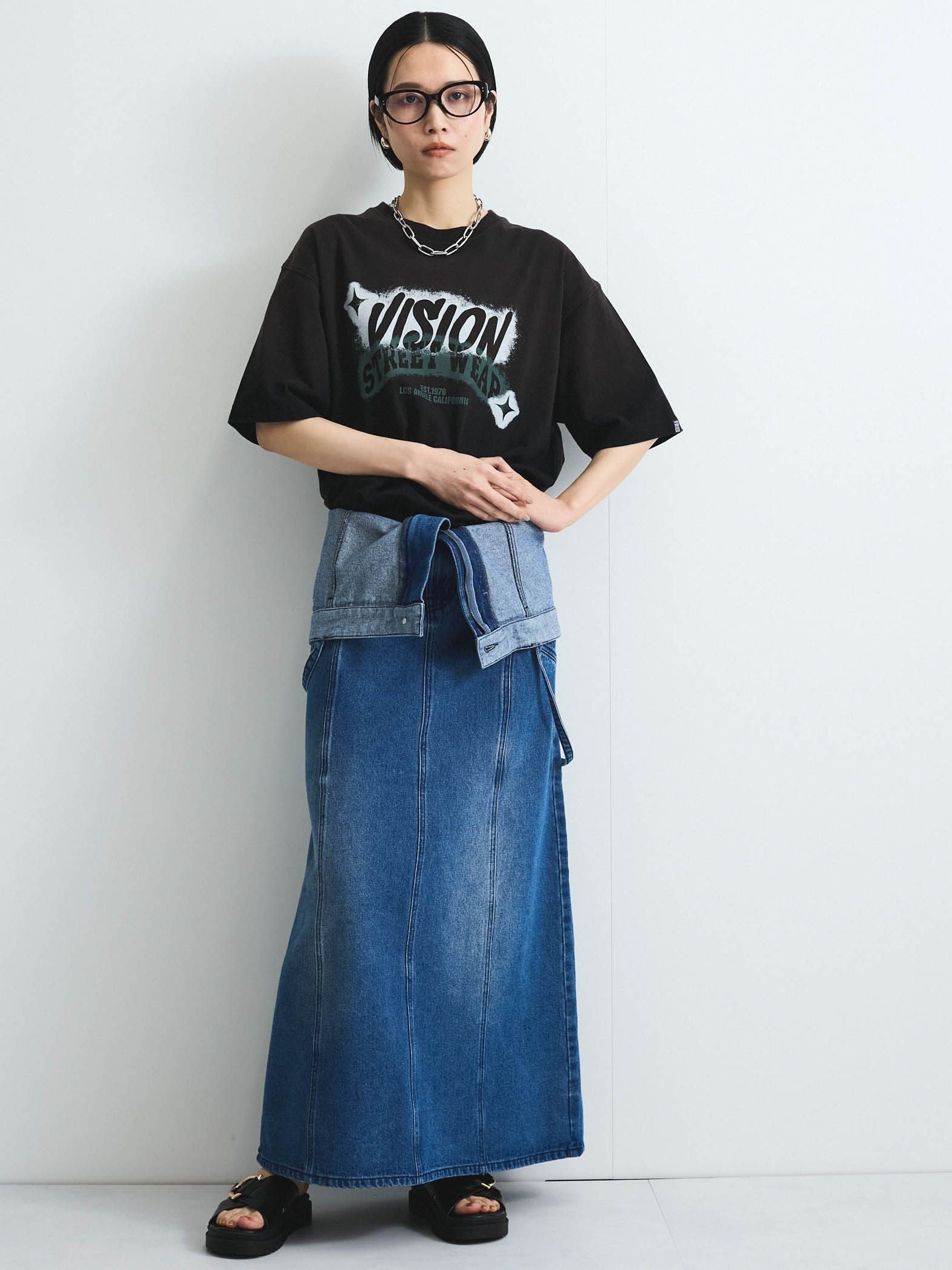 【VISION STREET WEAR】スプレープリントTシャツ≪洗濯機で洗える≫