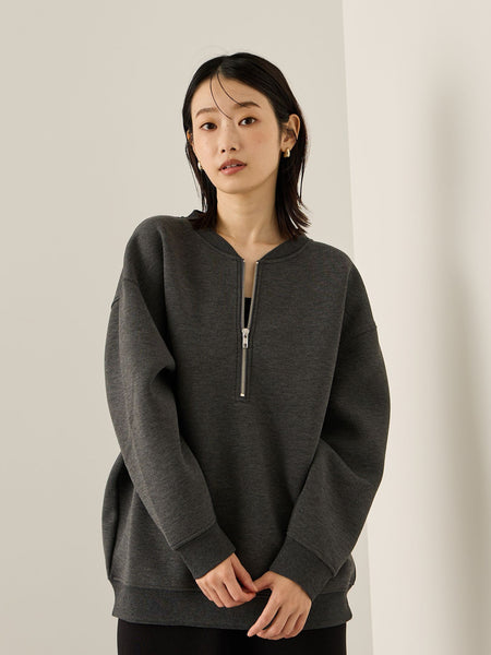 ソフトダンボールハーフZIPプルオーバー≪手洗い可能≫