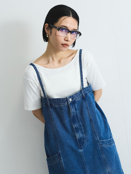 ライトオンスデニムサロペットスカート≪手洗い可能≫