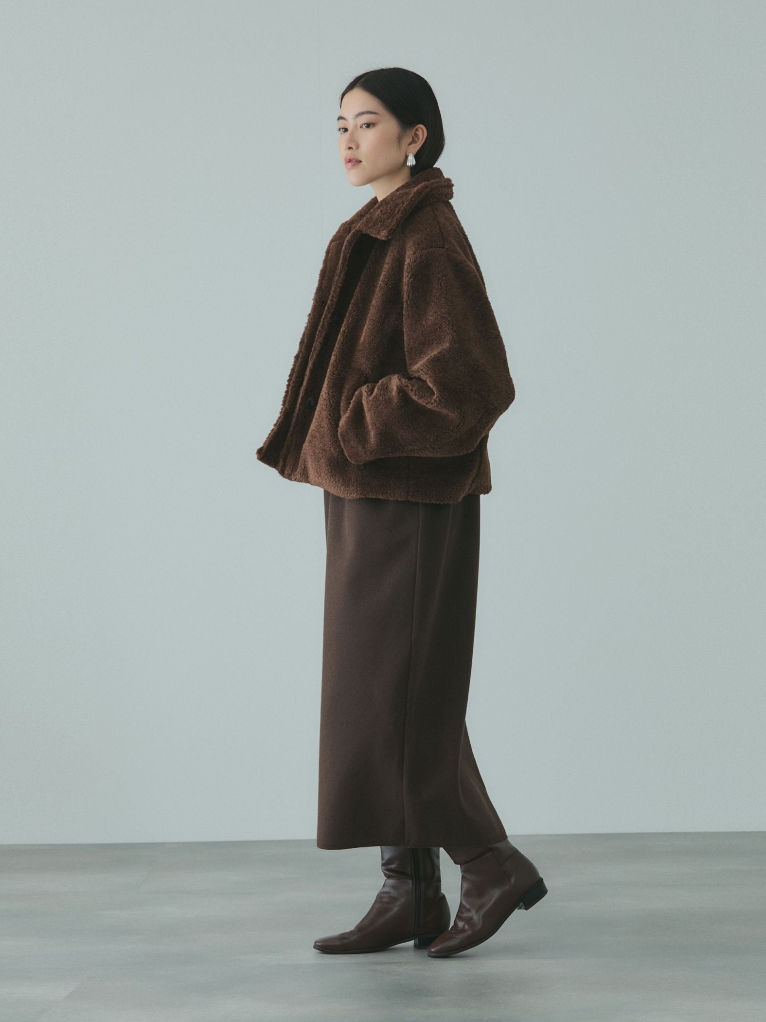 ボアコクーンスリーブブルゾン