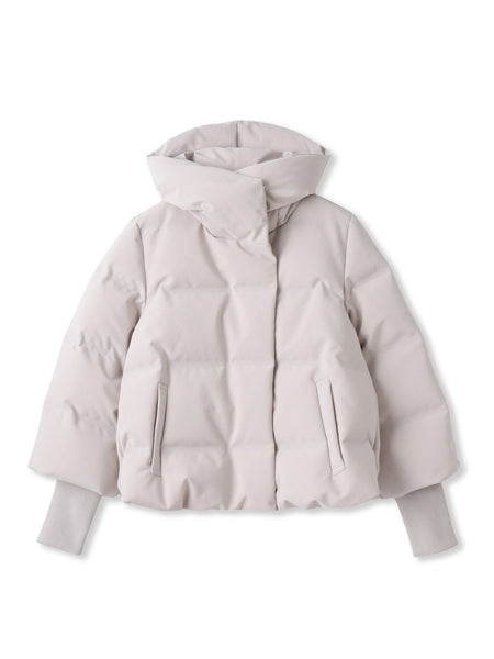 袖口リブシームレスダウンジャケット