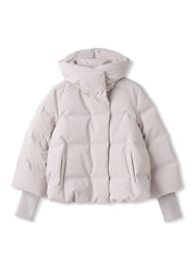 袖口リブシームレスダウンジャケット