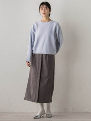 スエードフロント切替えナロースカート≪手洗い可能≫
