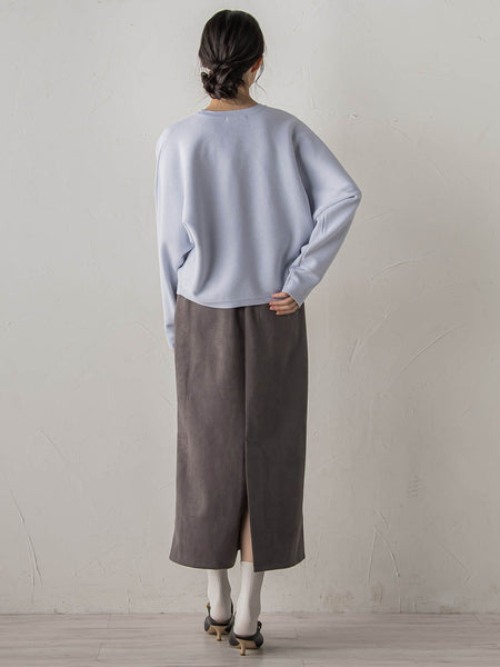 スエードフロント切替えナロースカート≪手洗い可能≫