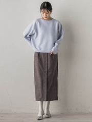 スエードフロント切替えナロースカート≪手洗い可能≫