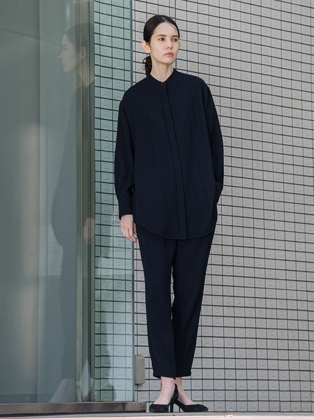 ダブルクロス2WAYロングシャツブラウス≪洗濯機で洗える/セットアップ対応≫