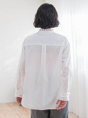 ネックフリルブラウス