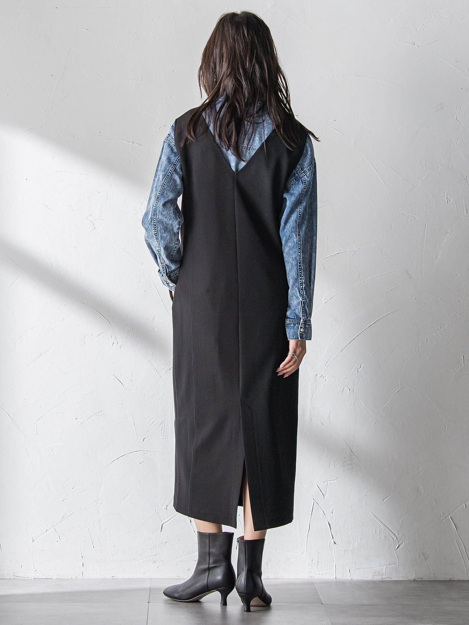 【えらべるSET UP】叶えるVネックジャンパードレス≪手洗い可能≫