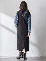 【えらべるSET UP】叶えるVネックジャンパードレス≪手洗い可能≫