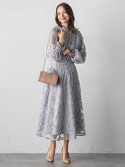 スパンコールテープチュールスカート