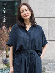 ≪シリーズ累計2万枚突破！≫【涼・美・楽】スキッパーブラウス