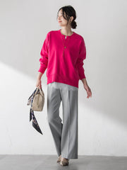 【WEB限定】お肌にやさしいファスナーニット≪手洗い≫