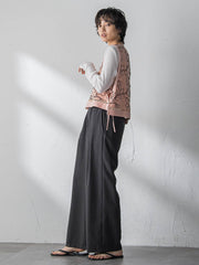 【一瞬で楽とキレイを叶える】タンブラーブッチャーイージーワイドパンツ≪セットアップ対応≫