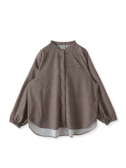 【大きいサイズ】ジョーゼットチェックブラウス≪洗濯機で洗える≫