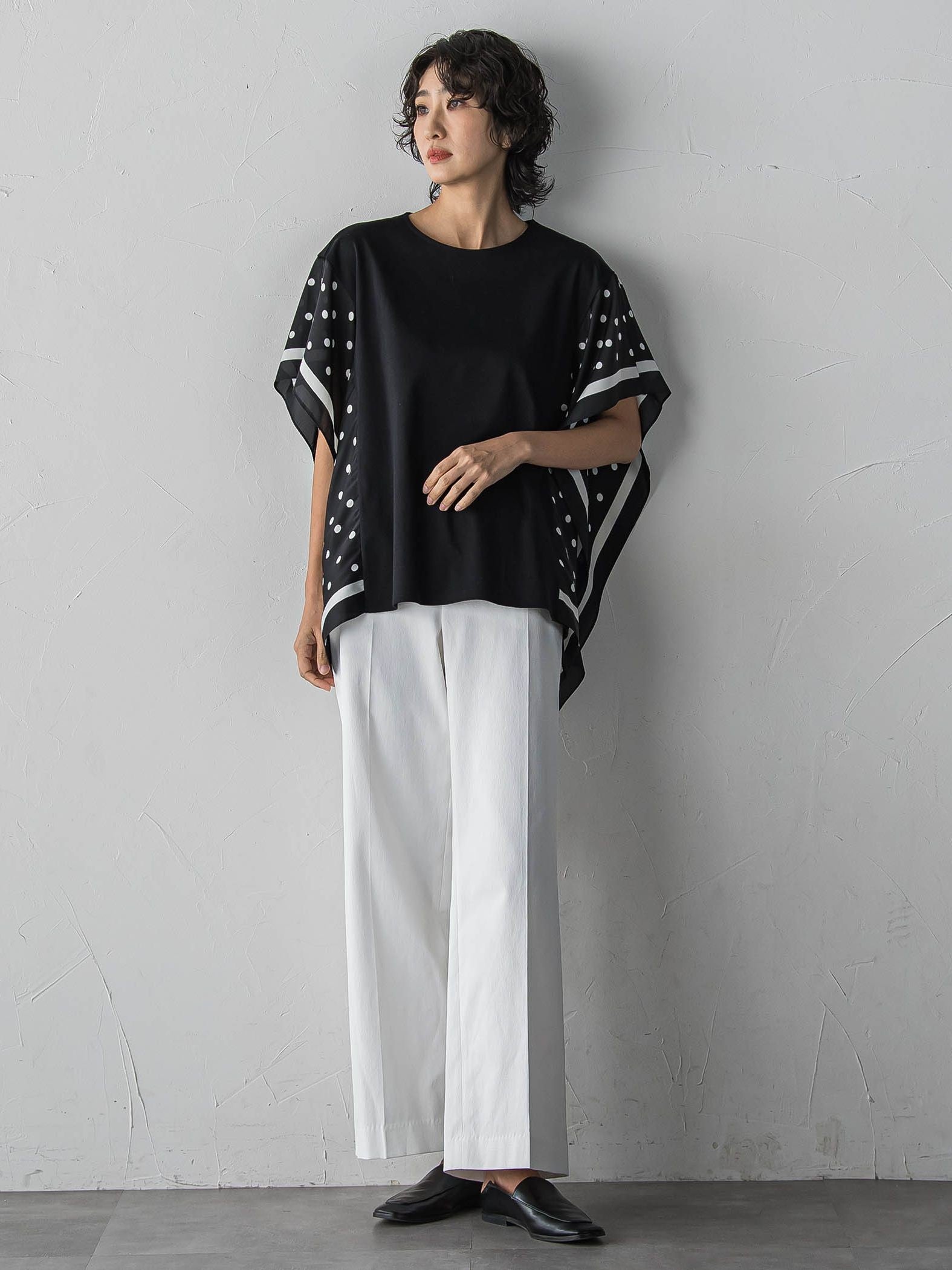 ドットスカーフ切り替えカットソー